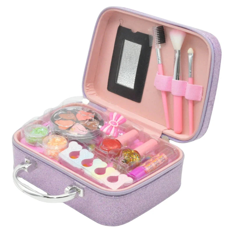 Girls Real Makeup Kit β Zipper Box Cosmetic Toy Set for Kids