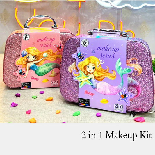 Girls Real Makeup Kit – Zipper Box Cosmetic Toy Set for Kids