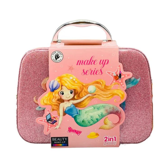 Girls Real Makeup Kit – Zipper Box Cosmetic Toy Set for Kids